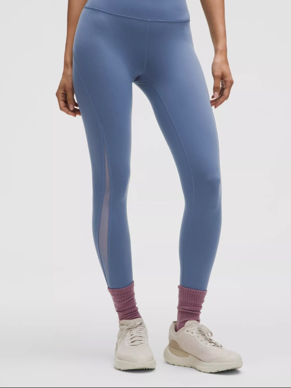 Lululemon Wunder Train Mesh Panel High-Rise Tight 25” Washed Denim